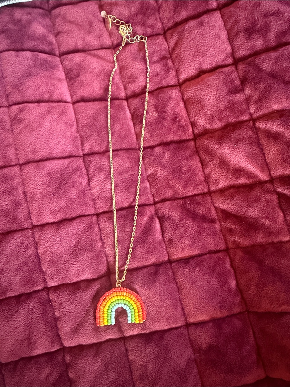 Betsey Johnson Gold-Tone Rainbow Bead Pendant Necklace - Multicolor